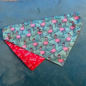 Reversable Christmas tree/Falalala Flamingo Holiday  Pet Bandana.